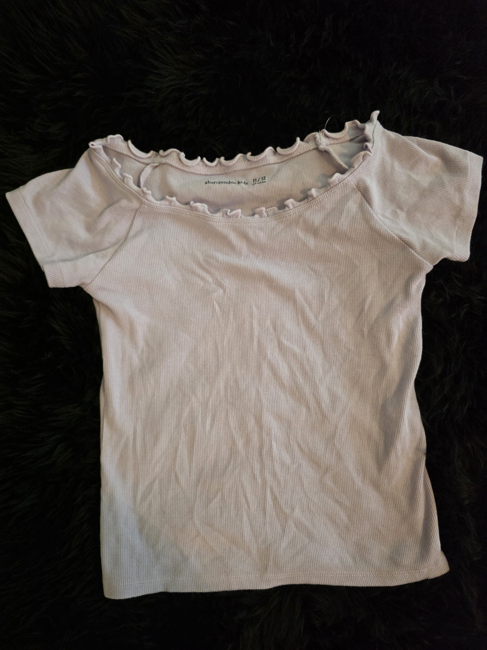 Abercrombie Kid's Lilac Ruffled Scoop Neck Top